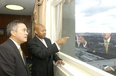 Secretary Alphonso Jackson with Guam Governor Felix Camacho - Secretary Alphonso Jackson meeting with Guam Governor Felix Camacho at HUD Headquarters