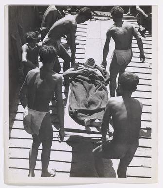 Photograph of Wounded Japanese Taken Aboard Tank Lighter