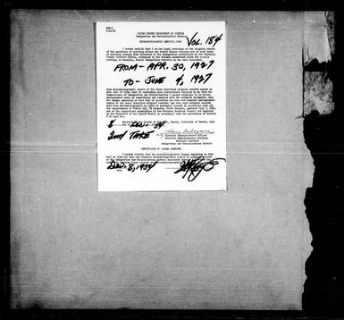 Volume 184: April 30, 1927 - June 4, 1927