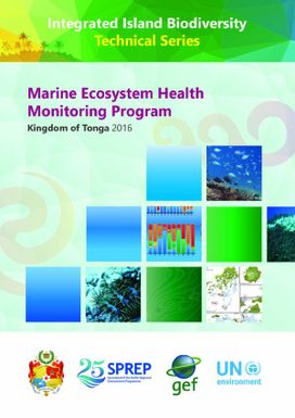 Marine ecosystem health monitoring program : Kingdom of Tonga, 2016.