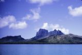 French Polynesia, view of mountain peaks of Bora Bora