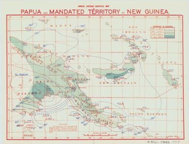 Annual average isohyetal map of Papua and Mandated Territory of New Guinea