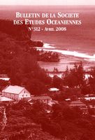 Bulletin de la Société des Études Océaniennes numéro 312