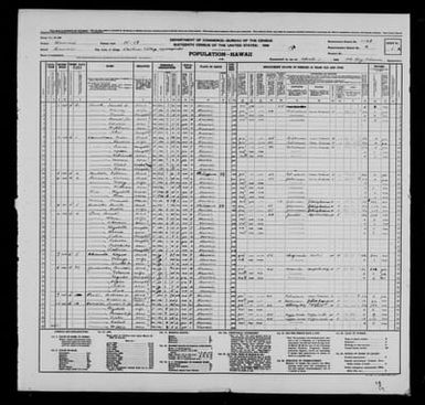 1940 Census Population Schedules - Hawaii - Hawaii County - ED 1-68