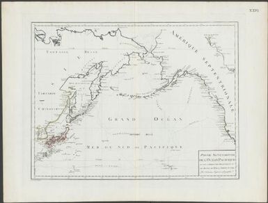 Partie septentrionale de l'Ocean Pacifique ; ou l'on a marque les decouvertes et les routes de Mrs. de la Perouse et Cook / par J.B. Poirson Ingenieur Geographe; grave par Tardieu