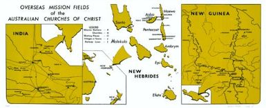 Overseas mission fields of the Australian Churches of Christ / Methodist Church of Australasia