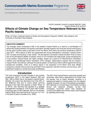 Effects of climate change on sea temperature relevant to the Pacific Islands