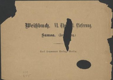 Karte des Hafens von Apia : auf der Insel Upolu Samoa Inseln / Nachdruck verboten Authenrieth Ingenieur Autogr: Druck von F. Koebke