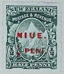 Stamp: New Zealand - Niue Half Penny