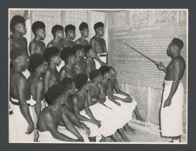 [A class being conducted at a Regional Co-operative School for native store clerks and managers, Papua and New Guinea] Australian News and Information Bureau