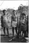 Portrait of three men, with shell valuables