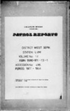 Patrol Reports. West Sepik District, Lumi, 1967 - 1968