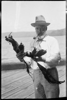 Ornithologist Mr Smith with specimens for the Rothschild collection, Rabaul, New Guinea, 1933 / Sarah Chinnery