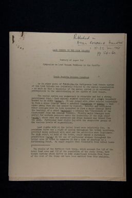 File 10.11.4 Land Tenure in the Cook Islands, Atoll Research Bulletin