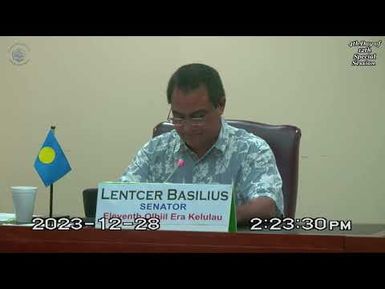 Palau National Congress | 11th OEK, The Senate 4th Day of 12th Special Session