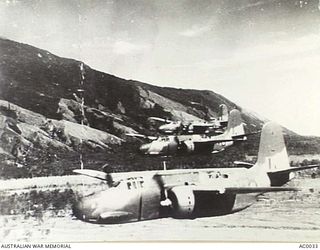 DOUGLAS BOSTON AIRCRAFT OF NO. 22 SQUADRON RAAF, IN NEW GUINEA AREA. IT IS WIDELY ACCEPTED THAT BOSTON CLOSEST TO CAMERA WAS FLOWN BY 250748, THE LATE FLIGHT LIEUTENANT W.E. NEWTON, POSTHUMOUSLY ..