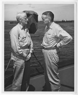[Admiral Chester W. Nimitz and Admiral Halsey Aboard U.S.S. Curtiss]