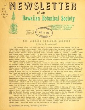 Newsletter - Hawaiian Botanical Society