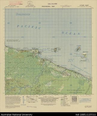 Papua New Guinea, Northeast New Guinea, Aitape East, Provisional map, Sheet A54/15, 1944, 1:63 360