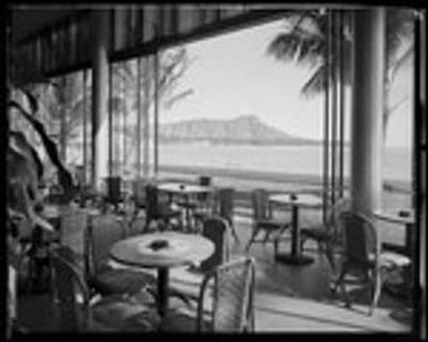 Royal Hawaiian Hotel. Interior looking out to ocean
