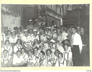 LAE, NEW GUINEA. 1944-08-11. MEMBERS OF THE WHITE HORSE INN CONCERT PARTY CONSISTING OF STAFF MEMBERS OF THE 2/7TH GENERAL HOSPITAL, THE 2/8TH GENERAL HOSPITAL AND THE 2/11TH GENERAL HOSPITAL AND ..