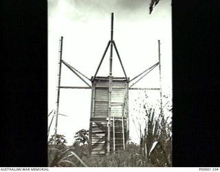 NEW BRITAIN, 1945-09. A FORMER JAPANESE AERIAL INSTALLATION ON THE GAZELLE PENINSULA. (RNZAF OFFICIAL PHOTOGRAPH.)