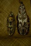 Sepik masks, collected Angoram, 1965