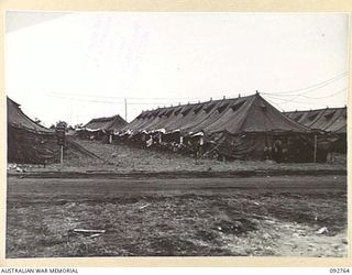WEWAK AREA, NEW GUINEA. 1945-06-03. A GENERAL VIEW OF 104 CASUALTY CLEARING STATION SHOWING SOME OF THE WARDS AND THE ADMINISTRATIVE BUILDINGS