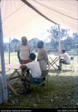 Men talking at the election