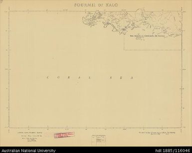 Papua New Guinea, Fourmil of Kalo, Fourmil series, Sheet 52, 1956, 1:253 440