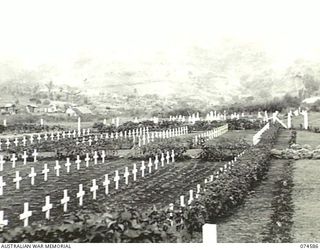 WAU, NEW GUINEA, 1944-07-09. A SECTION OF THE AUSTRALIAN WAR CEMETERY