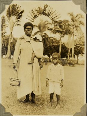 Fijian mother and children, 1928