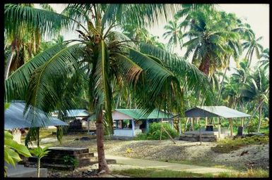 Graveyard houses, Rakahanga, Cook Islands