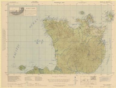 Gazelle Peninsula, New Britain : provisional map / prepared under the direction of the Chief Engineer, GHQ, SWPA ; reproduced by BMP, U.S. Army, GHQ, SWPA, October 1943 ; reprinted by BMP, U.S. Army, GHQ, SWPA, December 1943