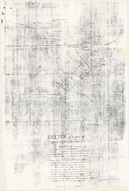 Sketch of a part of New Guinea and Papua covered by an aerial reconnaissance undertaken by the Papuan Government (Mesrs Champion, Hides and Williams) on the 1st and 2nd of February 1936 (Recto 147)