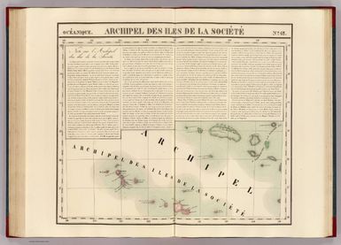 Archipel des Iles de la Societe. Oceanique no. 42. (Dresse par Ph. Vandermaelen, lithographie par H. Ode. Sixieme partie. - Oceanique. Bruxelles. 1827)