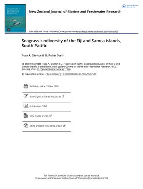 Seagrass biodiversity of the Fiji and Samoa Islands South Pacific