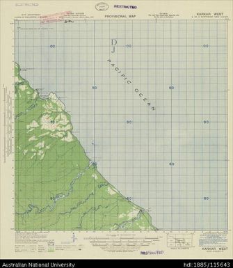 Papua New Guinea, Northeast New Guinea, Karkar West, Provisional map, Sheet B55/2, 1943, 1:63 360