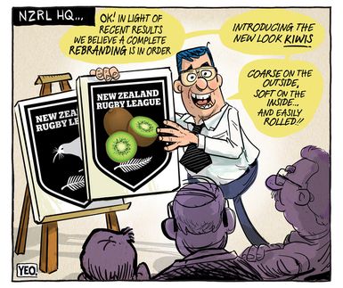 NZ Rugby League plan a rebranding for the Kiwis team as kiwifruit after they lose to Fiji in a World Cup test