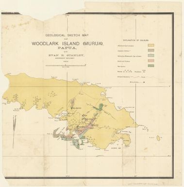 Geological sketch map of Woodlark Island (Murua), Papua / by Evan R. Stanley, Government Geologist, 1912