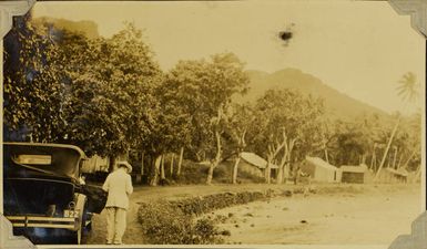 Milton Vickery? photographing a village on Ovalau, 1928