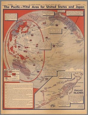 The Pacific - Vital area for United States and Japan. Los Angels Examiner ... November 1942. Howard Burke. (inset) Palau Islands.