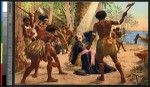 Painting of the martyrdom of missionary fathers, Solomon Islands, ca.1900-1930