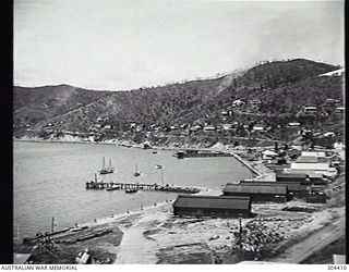 PORT MORESBY, PAPUA. 1932-09-17. ELEVATED VIEW ALONG THE FORESHORE OF THE HARBOUR. (NAVAL HISTORICAL COLLECTION)