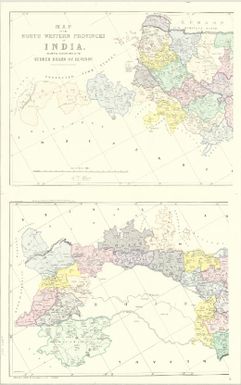 Maps, India, Pakistan & Burma, 1831-1894 : [maps in the British parliamentary papers]: Map of the North Western Provinces of India, under the jurisdiction of the Sudder Board of Revenue. (Sheet [4])