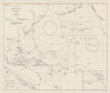 Important air bases and air distances [in the Pacific Area]