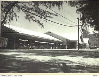 ELA BEACH, PAPUA. 1944-07-28. AN EXTERIOR VIEW OF THE WELL EQUIPPED ALLIED SERVICES CLUB, WHICH IS RUN AND CONTROLLED BY THE 13TH ARMY CANTEEN SERVICES