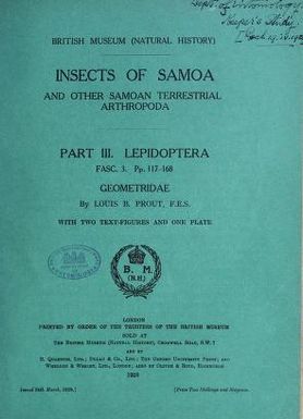 Insects of Samoa and other Samoan terrestrial arthropoda