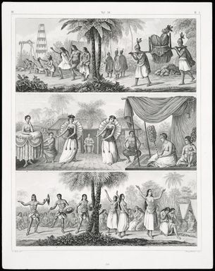 Artist unknown :[New Zealand and Pacific peoples; vertical triptych]. G Heck dir.t; Henry Winkles sculpt. IV. B. 5, Taf. 38 [page] 511. [ca 1849-1860]