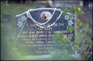 Lady Elizabeth Henry's gravestone, Avura church, Rarotonga